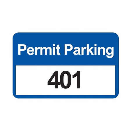 Brady Parking Permits, Bumper, Wht/Blue, PK100 96249