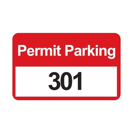 Brady Parking Permits, Bumper, Wht/Red, PK100 96252
