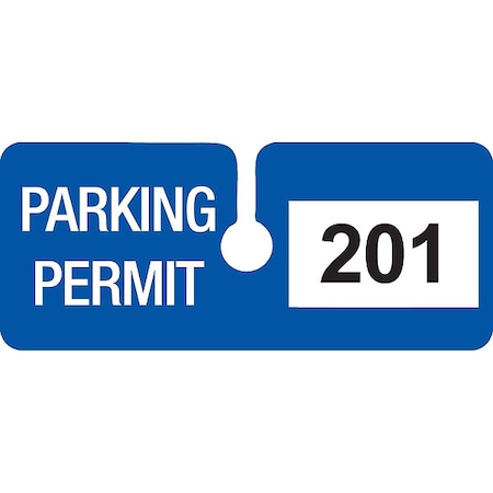 Brady Parking Permits, Rearview, Wht/Blue, PK100 96281