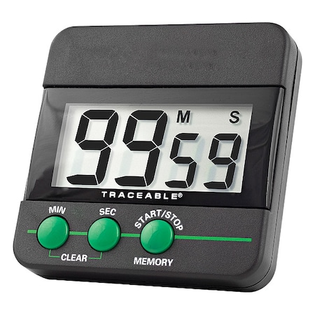 Traceable Count Down Timer, 2 1/2 Hx2 1/2 Wx1/2 D 5028