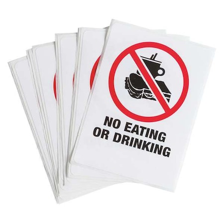 Brady Biohazard Sign, 4 in Height, 2 7/8 in Width, Vinyl, Rectangle, English 596-7