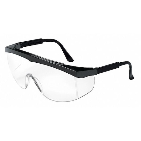 Mcr Safety SS1, Safety Glasses, Anti-Scratch, Clear Lens, Black Frame, Half Frame SS110