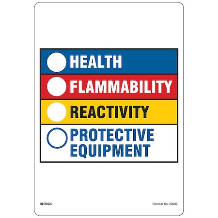 Brady Label, HMIG, Polystyrene, 10 in W, 14 in H 20037LS