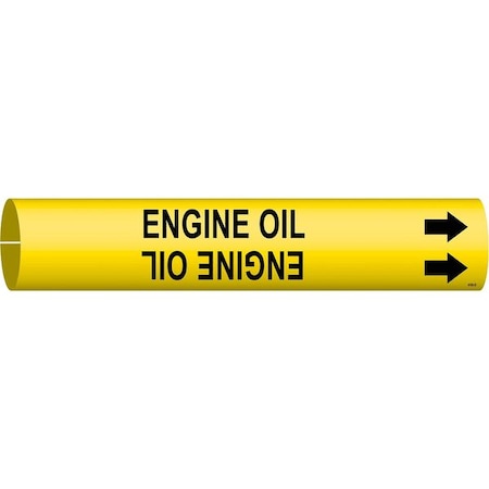 Brady Pipe Marker, Engine Oil, Yellow, 4 to 6 In 4180-D