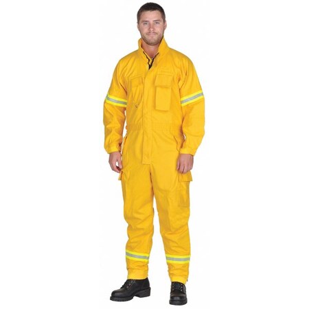 Pgi Fireline Deluxe Jumpsuit, Yellow, Zipper, XL 6500272-XL/TALL