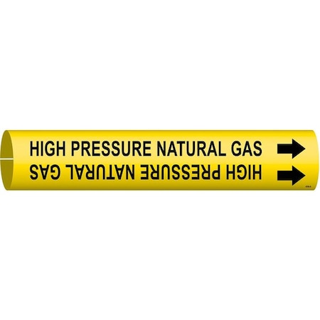 Brady Pipe Marker, High Pressure Natural Gas, Y, 4194-A 4194-A