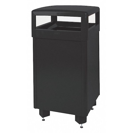 Rubbermaid 28 gal. Square Trash Can, Black, None, Steel FGR36HTSBKPL