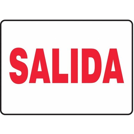 Accuform Spanish Exit Sign, 7" Height, 10" Width, Vinyl, Rectangle, Spanish SHMADC531VS