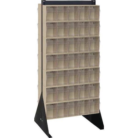 Quantum Storage Systems Steel Double Sided Tip Out Bin Rack, 23 5/8 in W x 52 in H x Ivory QFS248-305IV