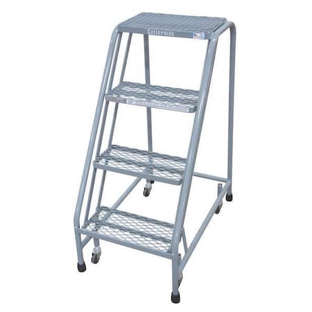 Cotterman 40 in H Steel Rolling Ladder, 4 Steps, 450 lb Load Capacity 1004N1820A1E10B3C1P6