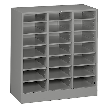 Tennsco Literature Sorter 21 Compartments, Medium Gray 5075 MED GREY
