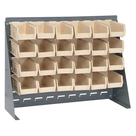 Quantum Storage Systems Steel Louvered Bench Rack, 1/4 in D x 21 in H x 27 in W, Gray QBR-2721-210-24IV