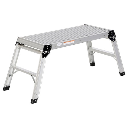 Vestil Aluminum Folding Step Platform, 19.4375 Overall Height, Aluminum, Silver AFSP-2
