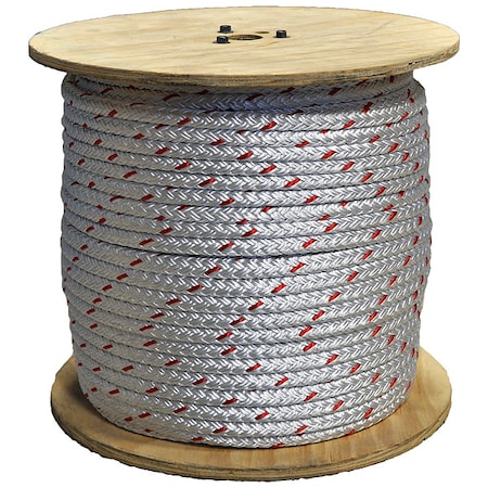 ALL GEAR Climbing Rope, PES, 5/8 In. dia., 150 ft. L AG12SP58150RW