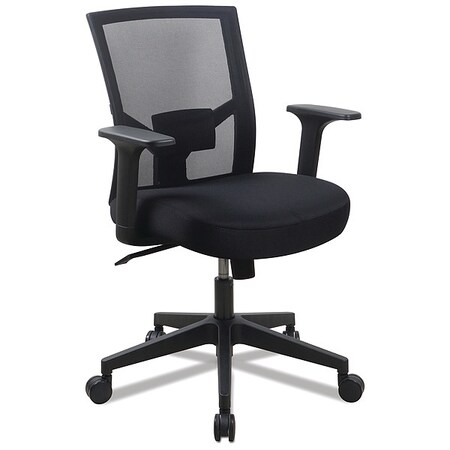 Workspace by Alera mesh Back Fabric Task Chair, Supports up to 275 lb, 17.32" to 21.1" seat Height, Black seat, Black Back