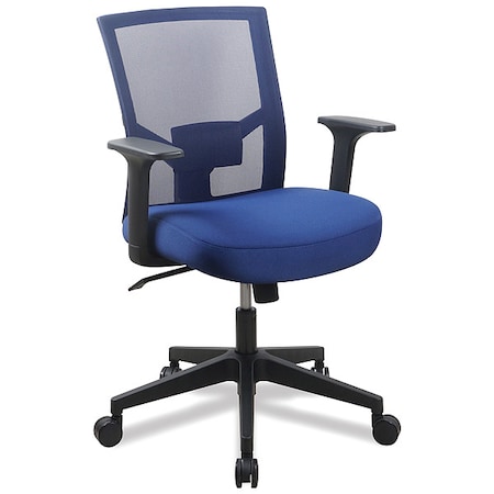Workspace by Alera Mesh Back Fabric Task Chair, Supports Up to 275 lb, 17.32" to 21.1" Seat Height, Navy Seat, Navy Back
