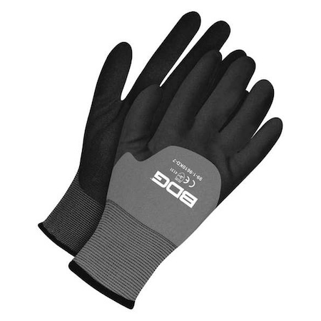 Bdg Seamless 15 ga Coated Gloves, Foam Nitrile, Textured, 3/4 Dip, Not Rated Abrasion Level, Black/Gray 99-1-9610KD-11-K