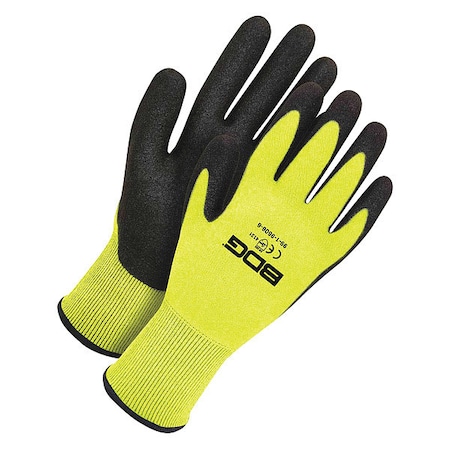 BDG Seamless Knit HiViz Yellow Nylon 15G Black NFT Palm, Size XS (6) 99-1-9606-6