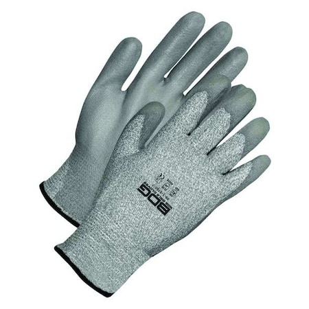 BDG Seamless Knit HPPE Cut Resistant Grey Polyurethane Palm, Size M (8) 99-1-9780-8