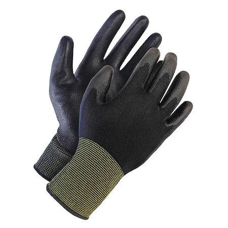 Bdg Coated Gloves, Polyurethane, Smooth, Palm, Not Tested Abrasion Level, Black, XL (10) 1 PR 99-1-9802-10