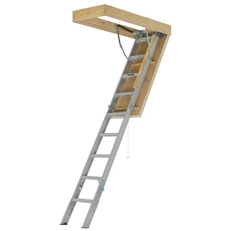Louisville Attic Ladder, Aluminum, 375 lb Load Capacity AL2540MG-R10