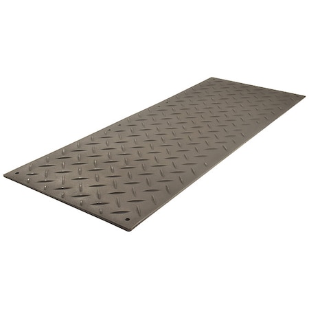 Checkers Ground Protection Mat, 1/2 in Thickness, High Density Polyethylene, Black AM38