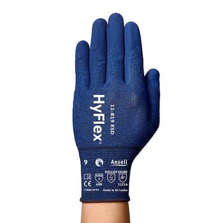 Ansell HyFlex 11-819 Light Duty Multi-Purpose Gloves, Cut Level A1 , Dipped , Not Applicable , Sandy , M (8) 11-819