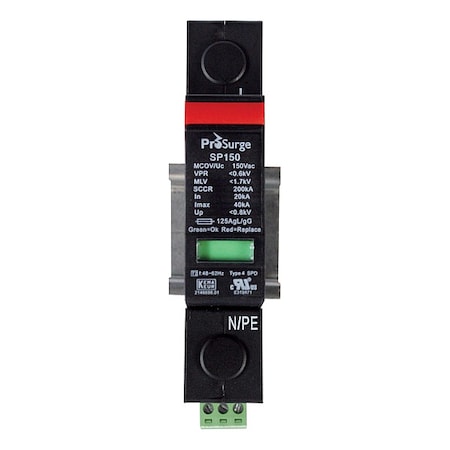 Protec Surge Protection Device, 1 Phase, 120V, 1 Poles, 2 Wires ASISP150-1P