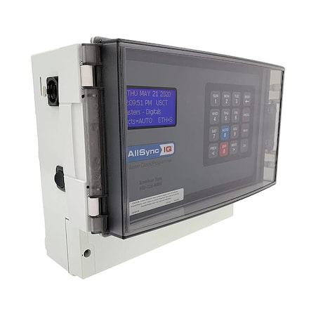 American Time Clock, Gray/Blk Case, LCD, 11" W, 8 Circuits ASQMSTR--00X8E