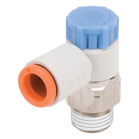 SMC Speed Control Valve, 1/4 In Tube, 1/8 In AS2211F-N01-07S