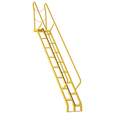 Vestil 161 7/8 in Overall H, Alternating Tread Stair Unit, Steel, 14 Steps, 350 lb Load Capacity ATS-10-68