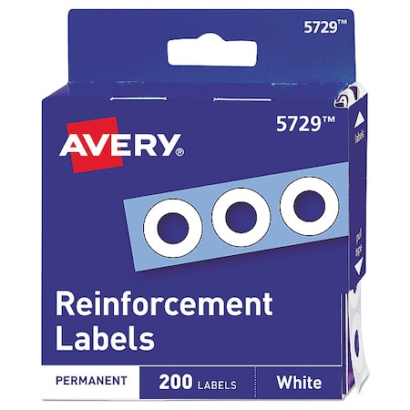 AVERY White Hole Reinforcement, 1/4", PK200 AVE05729