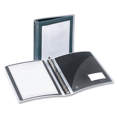 Zoro Select 1-1/2" Round Flexi-View Binder, Black, 11 x 8.5 AVE17637