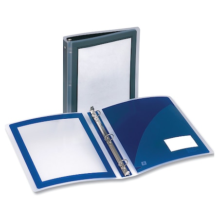 Zoro Select 1" Round Flexi-View Binders, Black AVE17686