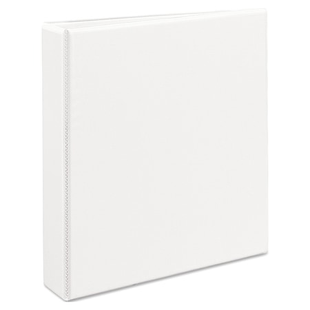 Zoro Select 1-1/2" D-Ring Binder, Heavy Duty, White AVE79195