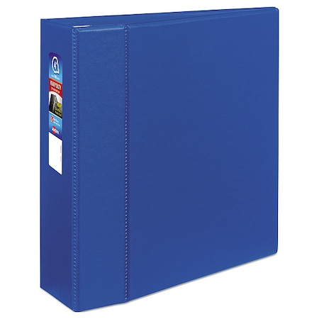 Zoro Select 4" D-Ring Binder, Heavy Duty, Blue, 11 x 8.5 AVE79884