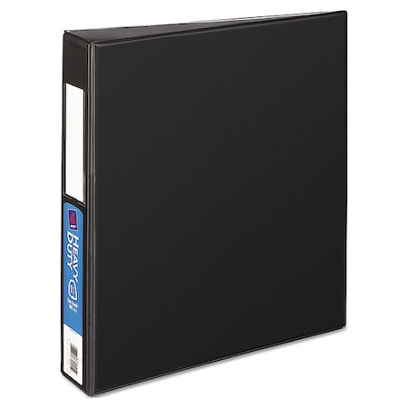 Zoro Select 1-1/2" D-Ring Binder, Heavy Duty, Black AVE79991