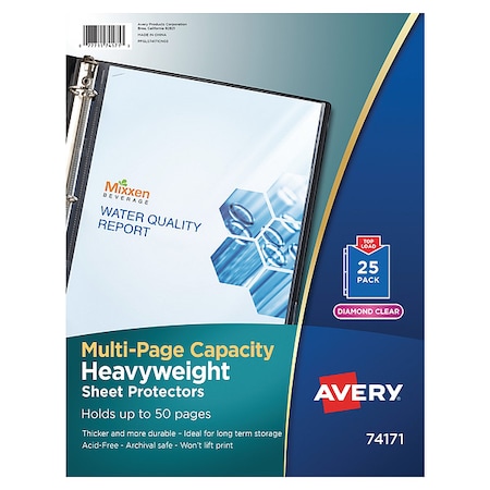 Avery Dennison Sheet Protector, X-Large, PK25 74171