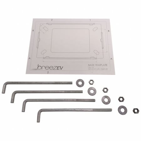 Breez-Ev EV Charger Pedestal Anchor Kit, 10" D, 3"W EVC-L2-ACC-ANCHOR KIT WET