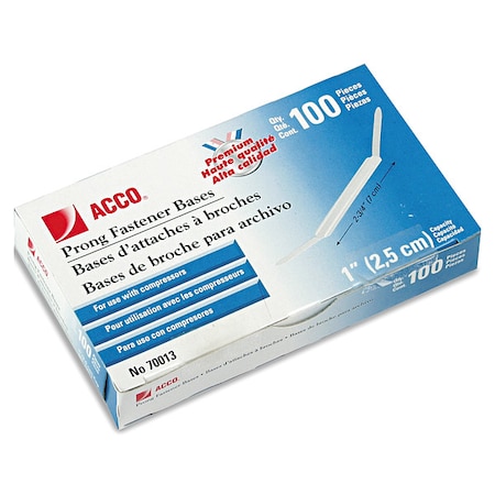 Acco Prong Fasteners Base, 1"Capacity, PK100 A7070013G