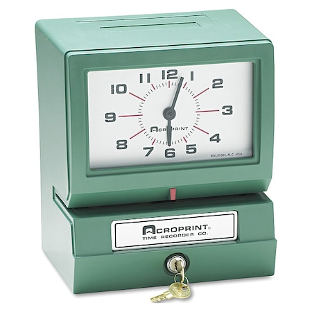 Acroprint Automatic Print Time Clock, Green 01-2070-413