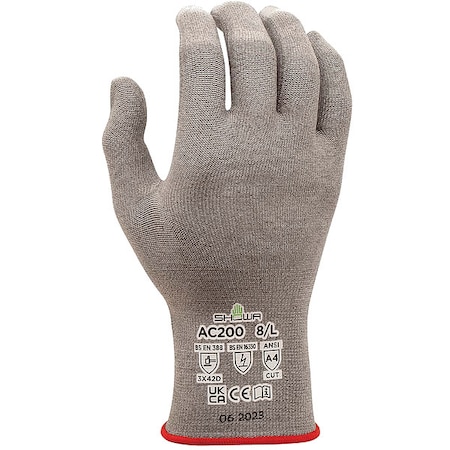 Showa Knit Gloves, Cut Level A4 , Uncoated , Not Applicable , 6 1 PR AC200S-06