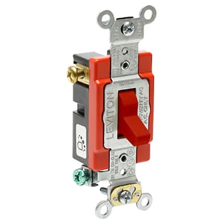 Leviton Wall Switch, Red, 3-Way, 2 hp A1223-2R