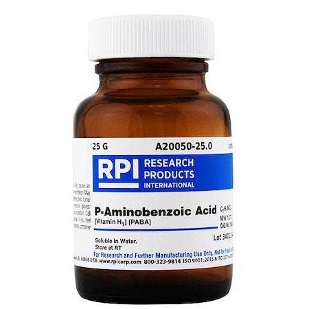 Rpi P-Aminobenzoic Acid (Vitamin H1), 25g A20050-25.0