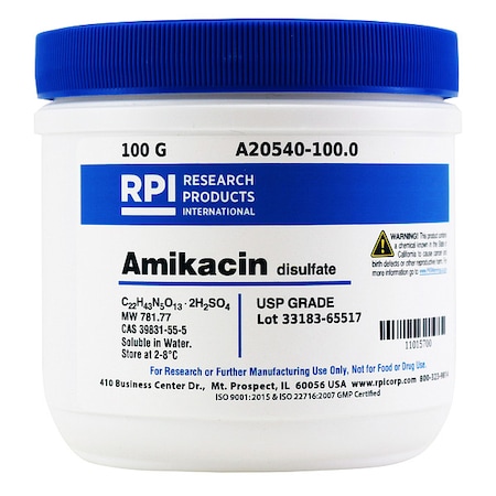 Rpi Amikacin Disulfate, 100g A20540-100.0