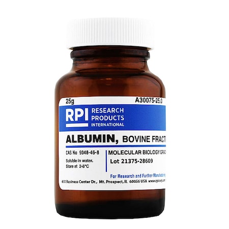 Rpi Albumin, Bovine Fraction V (BSA), 25g A30075-25.0
