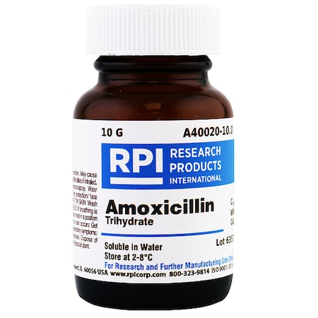 RPI Amoxicillin, Trihydrate, 10g A40020-10.0