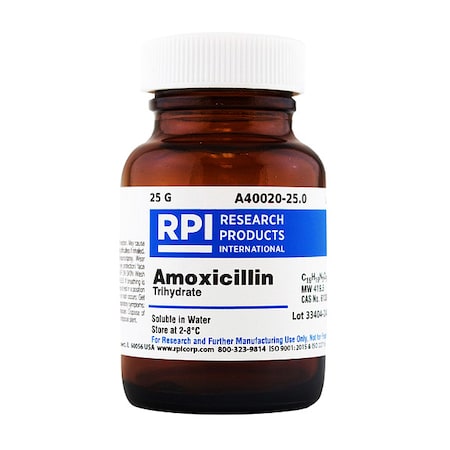 Rpi Amoxicillin, Trihydrate, 25g A40020-25.0