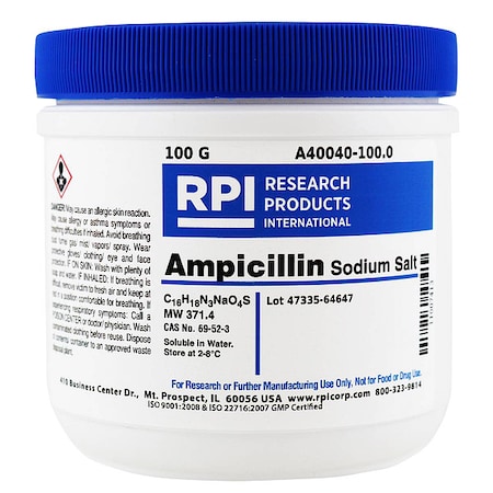 Rpi Ampicillin, Sodium Salt, 100g A40040-100.0