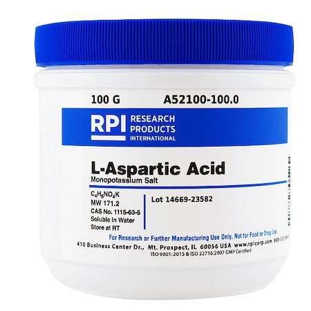 Rpi L-Aspartic Acid, MonoPotassium Salt, 100g A52100-100.0
